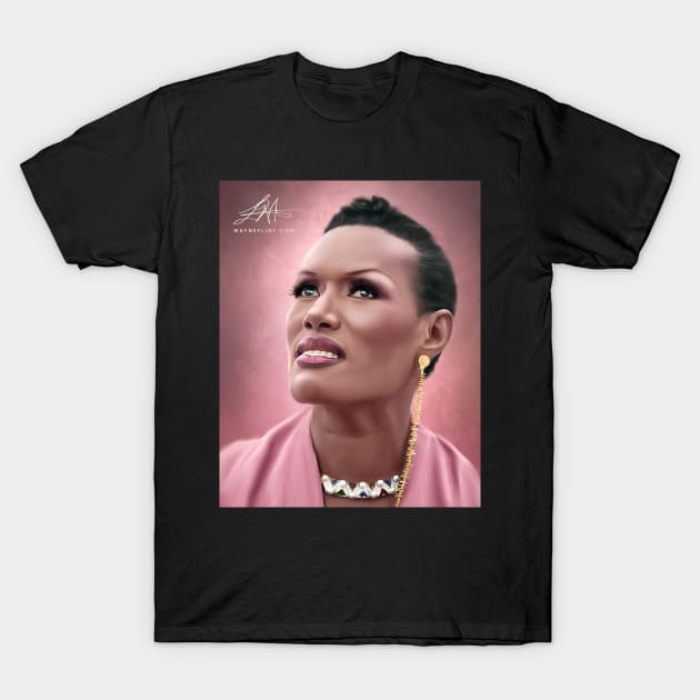 Grace Jones Digital Painting T-Shirt by wayneflint